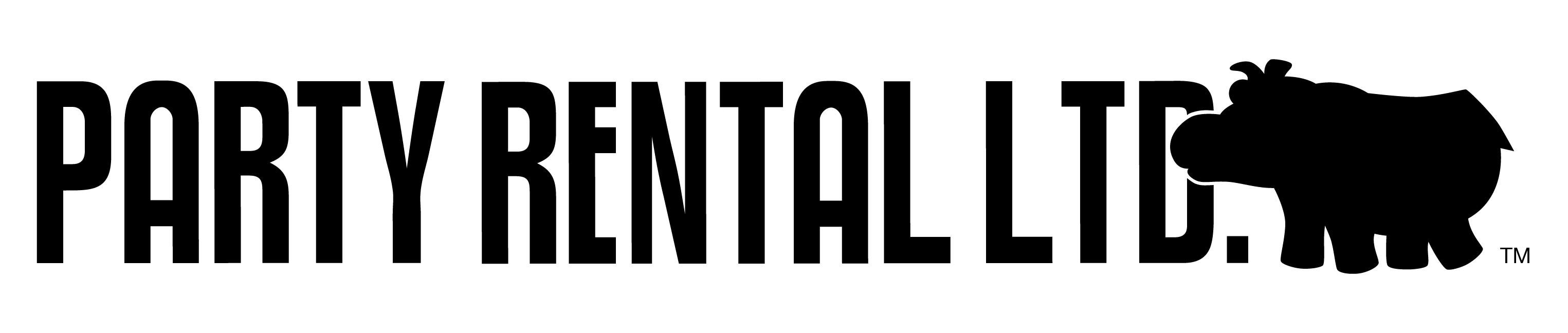 Black Monochrome Horizontal Party Rental Ltd. Logo