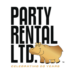 50th Anniversary Stacked Party Rental Ltd. Logo